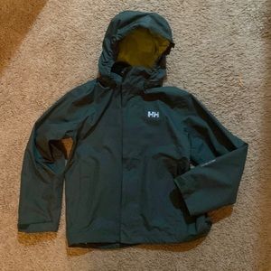 Helly Hansen LIKE NEW Protector Rain Jacket size 12 green